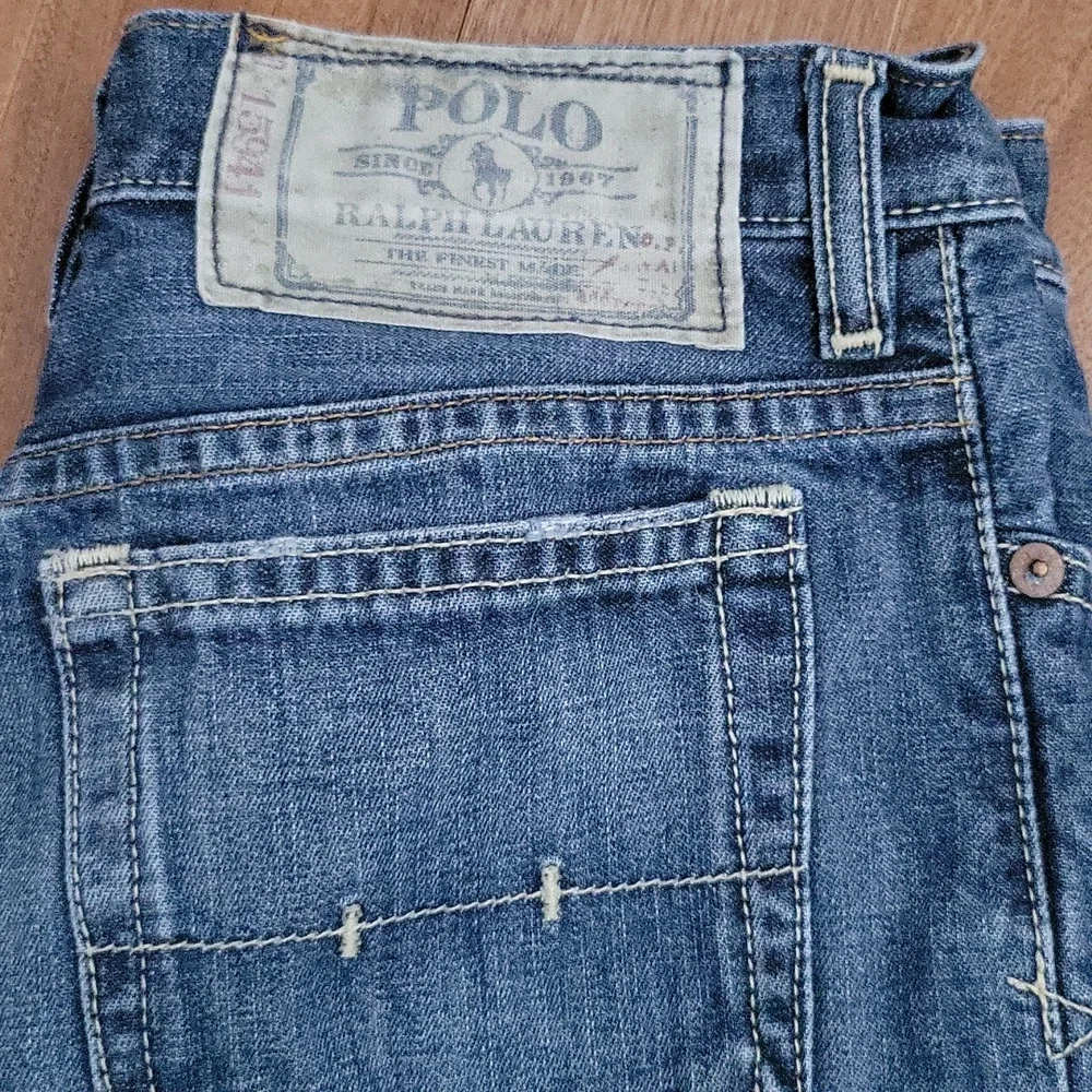 Polo Ralph Lauren Boys Straight Leg Jeans Blue Denim Multi Pony Embroidered 14